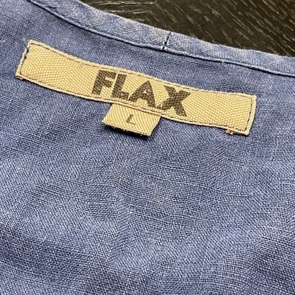 FLAX 100% linen lagenlook tunic blouse L - Picture 3 of 5